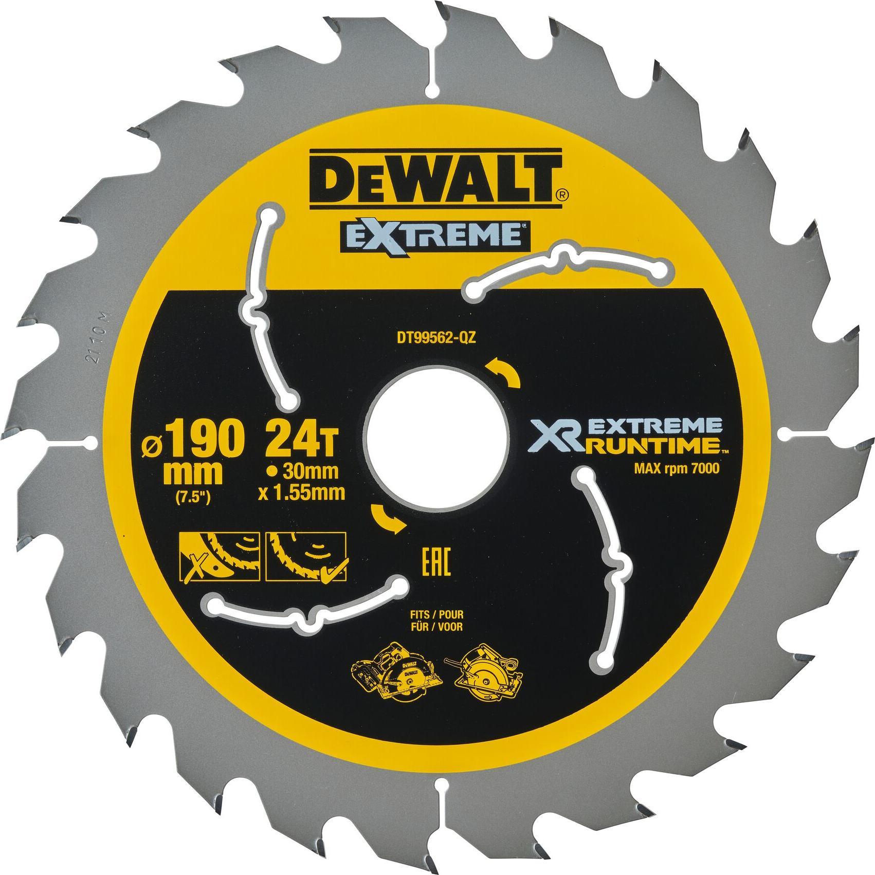 DeWalt, Sägeblatt, Xtreme Runtime 190mm x 30mm 24T CSB
