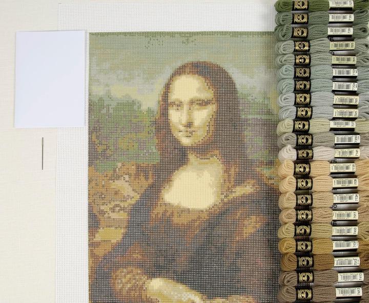 Actual product image DMC DIY embroidery set Mona Lisa by Leonardo Da Vinci
