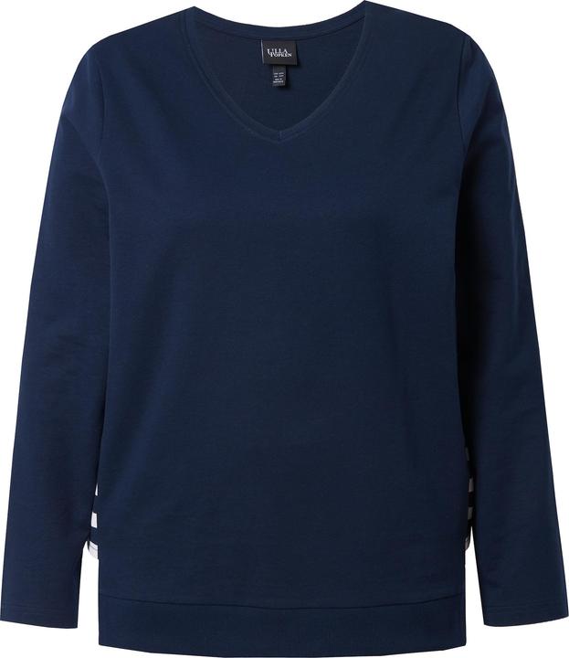 Produktbild Ulla Popken Sweatshirt, Streifen, A-Linie, V-Ausschnitt, Langarm (42, 44)