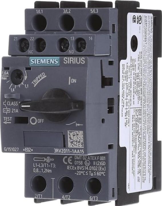 Actual product image Siemens Circuit breaker motor 1-1.6A 3RV2011-1AA1