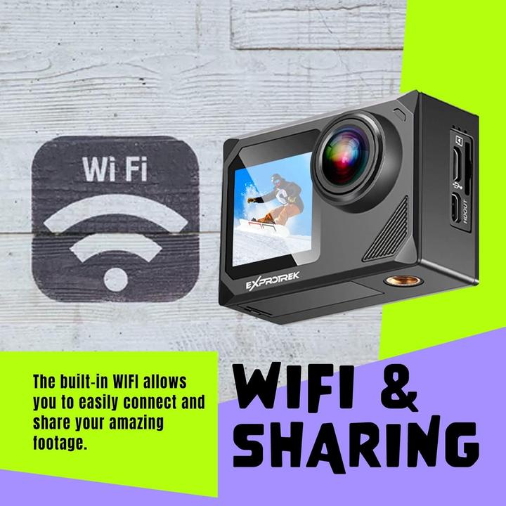 Image du produit Exprotrek Action Cam 4K Ultra HD Caméra étanche WiFi Télécommande grand angle (WiFi)