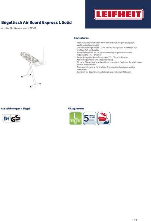 Image du produit Leifheit AirSteam Premium L (130 x 38 cm)
