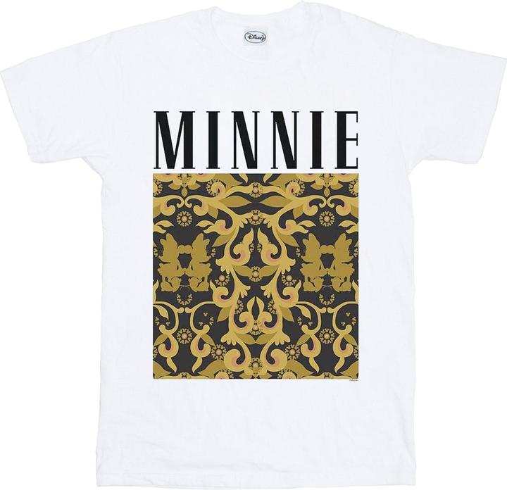 Disney Womens/Ladies Minnie Mouse Baroque Pattern Cotton Boyfriend T-Shirt (XXL)