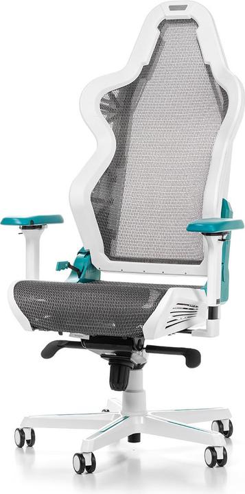 DXRacer Air R1S Gaming Chair, weiss/cyan/grau