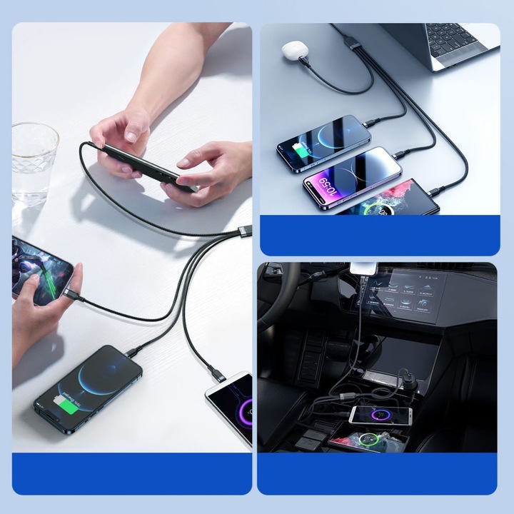Actual product image Joyroom Cable USB 4w1 USB-A - USB-C / 2 x Lightning / Micro do?adowania i transmisji danych 1.2m S (1.20 m, USB 2.0)