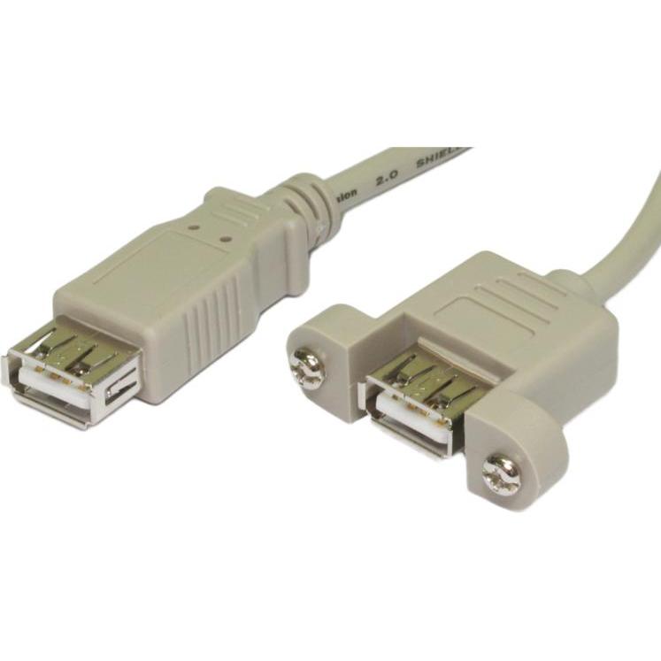 Thumbnail - Cables Direct CDL 15CM USB 2.0 AF-AF PANEL MOUNT (0.15 m), USB Kabel