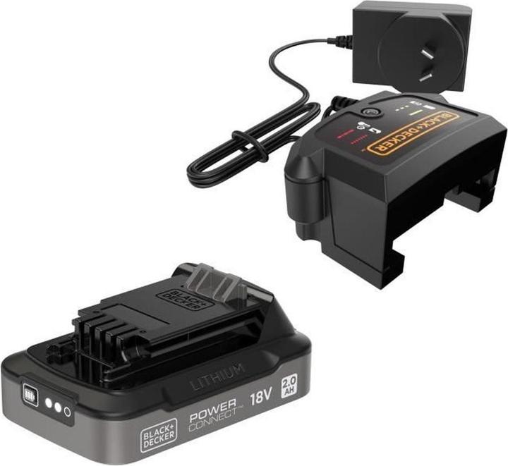 Black & Decker BLACK+DECKER POWERCONNECT 18V 2.0 Ah accu + 1A snellader (BDL2018S1B-QW) (18 V)