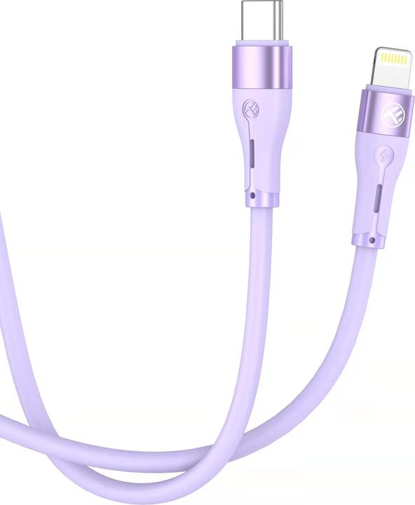 Image du produit Tellur Silicone Type-C vers Lightning Câble PD30W 1m violet (1 m, USB 3.2 Gen 2, 30 W)