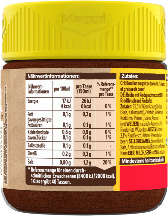 Actual product image Maggi Broth with beef jar 108g, makes 6 litres (6000 ml)