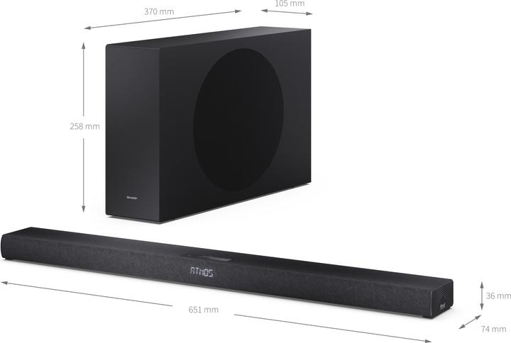 Image du produit Sharp HT-SBW320 schwarz (360 W, Canal 2.1)