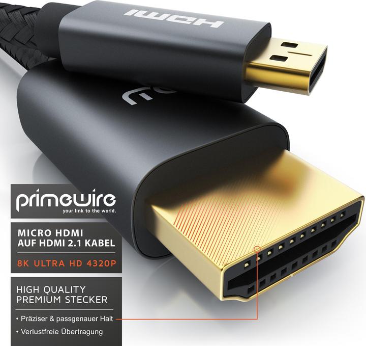 Immagine prodotto Primewire Micro HDMI – HDMI (3 m, HDMI, 2.1)