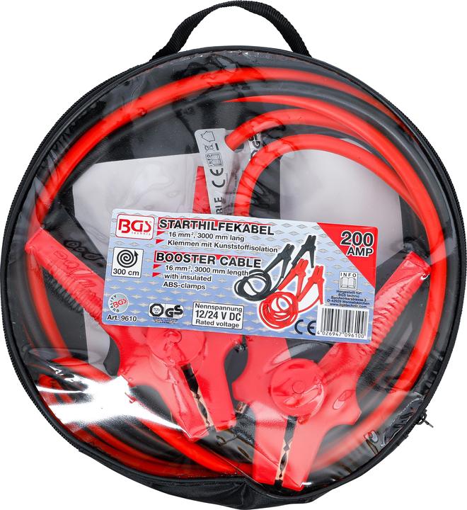 Immagine prodotto BGS Cavo jumper per auto a benzina 200 A / 16 mm² 3 m (200 A)