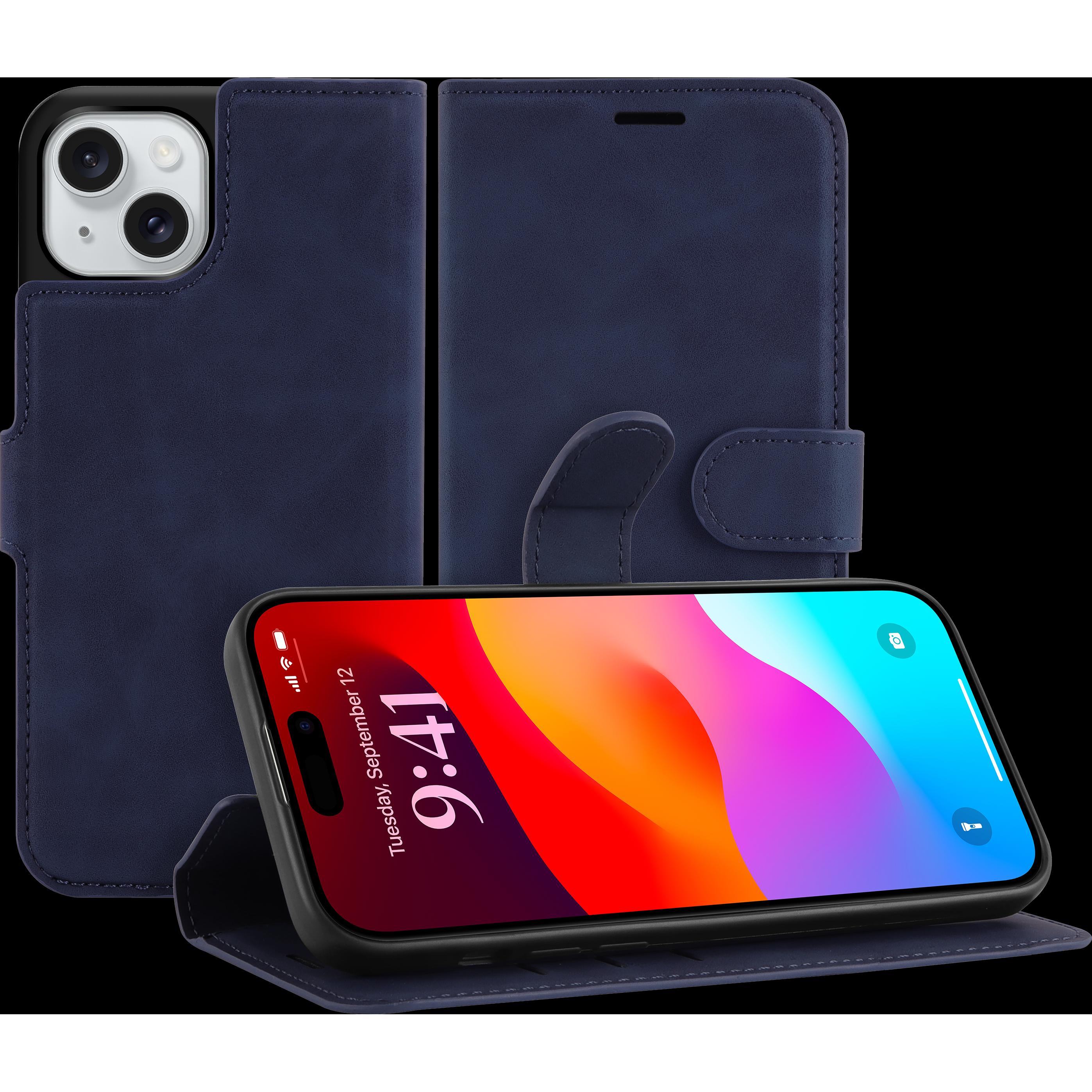 Cazy Premium-Geldbörsen-Etui für iPhone 15, Magnetisches Geldbörsen-Etui, Kartenfächer, Ständer - (Apple iPhone 15), Sma...
