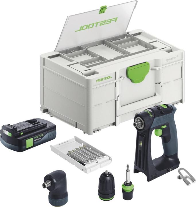 Actual product image Festool CXS 18-Basic-Set cordless drill driver 18 V 40 Nm brushless + 1x rechargeable battery 3.0 Ah +