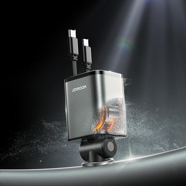 Produktbild Joyroom 4-in-1 Car Charger 30W with Retractable USB-C/Lightning Cables