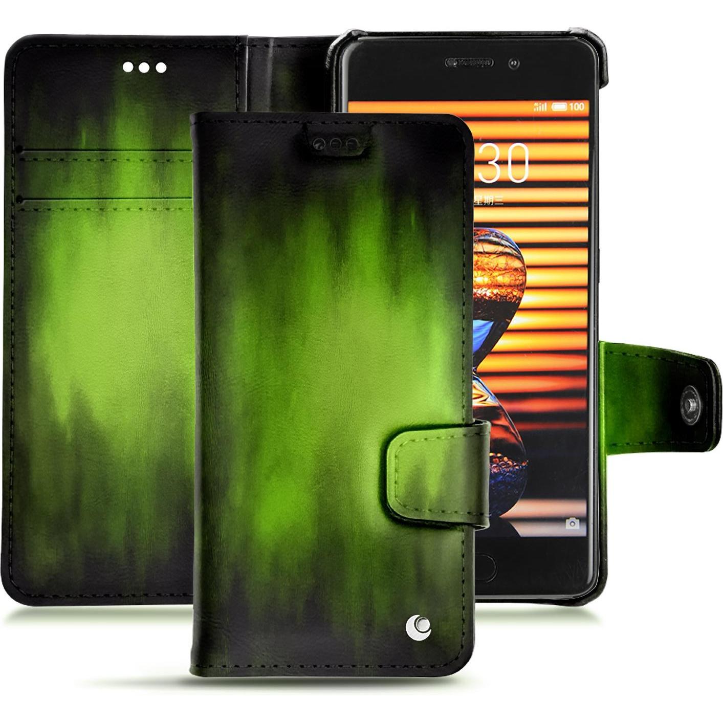 Thumbnail - Noreve Lederschutzhülle Wallet (Meizu Pro 7 Plus), Smartphone Hülle, Grün