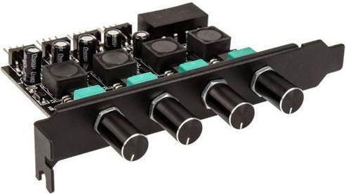 Actual product image Lamptron CP436 - 4 channels - Black - Green - Rotary control - 3-pin male - 4-pin S (4 Fan)