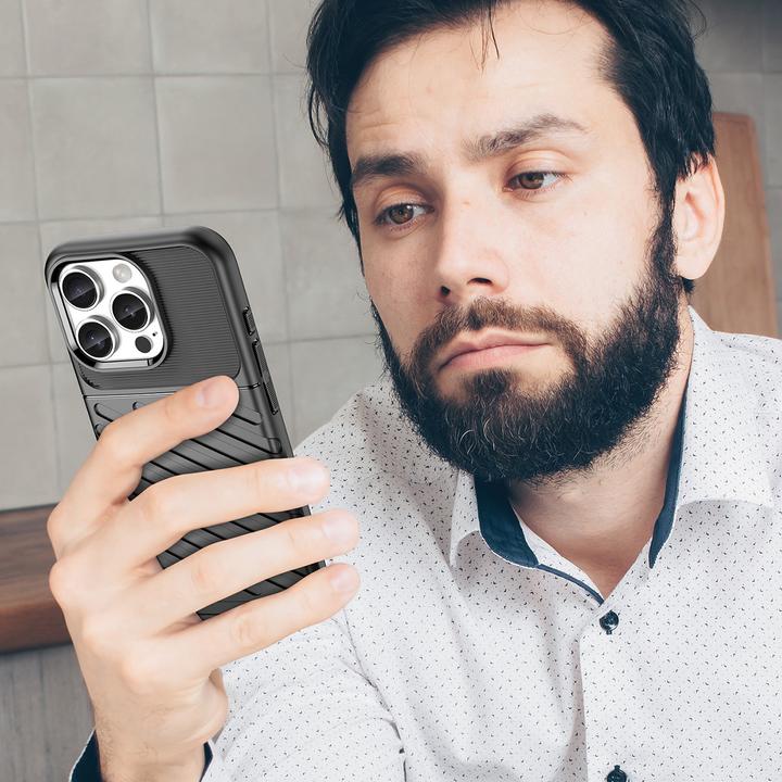 Actual product image Hurtel Thunder Case for iPhone 16 Pro Max Silicone Case - Black (Apple iPhone 16 Pro Max)