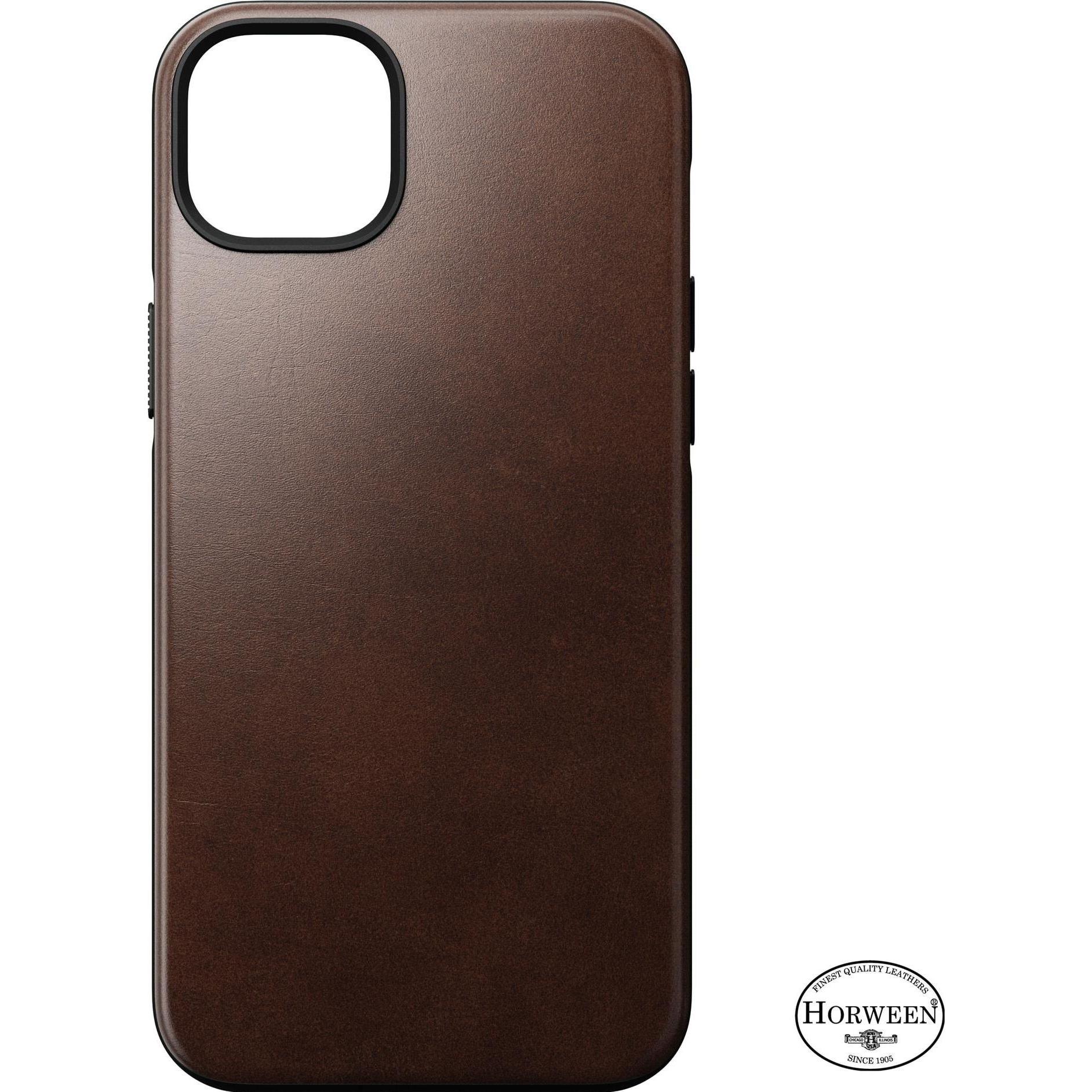 Thumbnail - Nomad Back Cover Modern Leather Horween iPhone 14 Plus Braun (Apple iPhone 14 Plus), Smartphone Hülle, Braun