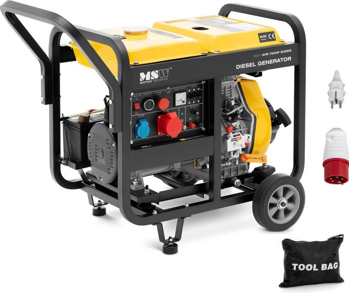 MSW Notstromaggregat Diesel Stromerzeuger 2500/7500 W 12,5 L 230/400 V AVR Euro 5 (7500 W, 12.50 l)