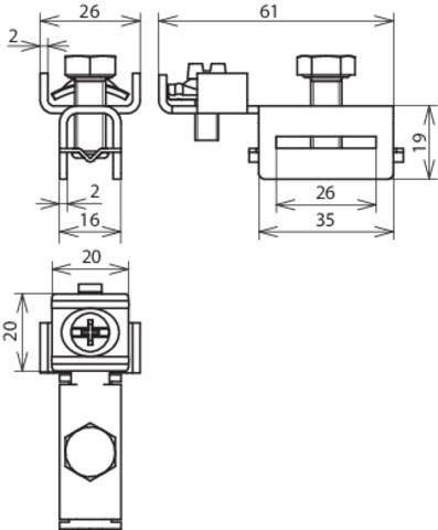 Produktbild Dehn Spannkopf für 540900 Erdungsbandrohrschelle Niro