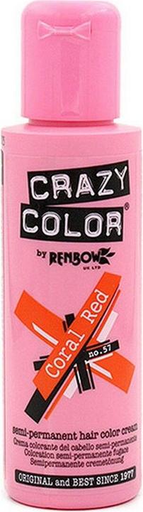 Produktbild Crazy Color Color Semi-Permanent Hair Color Dye coral red 57 - 100 ml, 1er pack (1 x 115 g) (57)