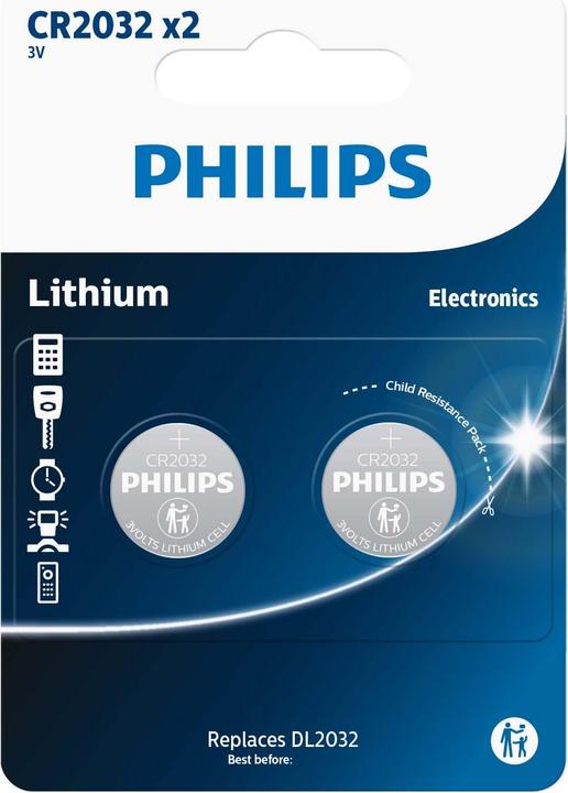 Philips CR2032P2/01B (2 pcs., CR2032, 210 mAh)