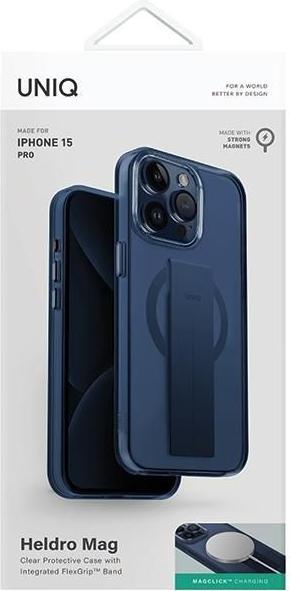 Actual product image Uniq etui Heldro Mag iPhone 15 Pro 6.1" Magclick Charging niebieski/ultramarine deep blue (Apple iPhone 15 Pro)