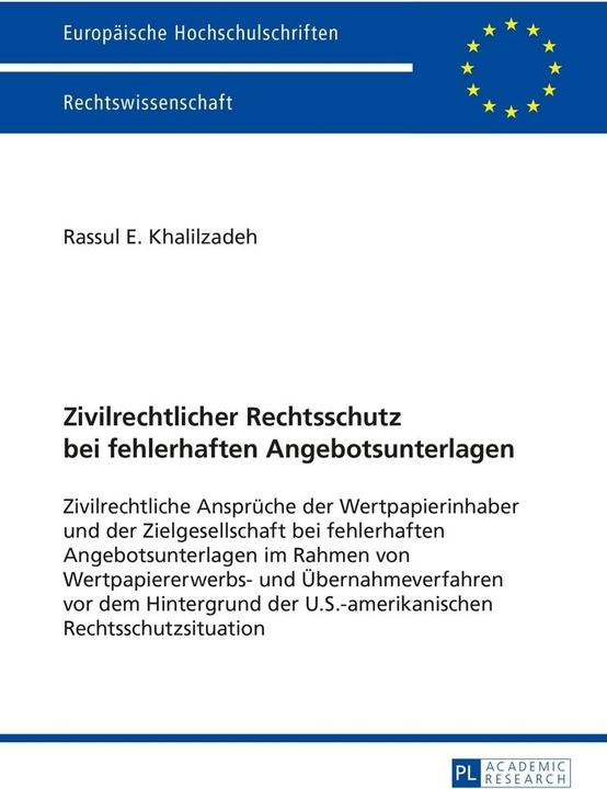 Produktbild Zivilrechtlicher Rechtsschutz bei fehlerhaften Angebotsunterlagen (Deutsch, Rassul Khalilzadeh, 2015)