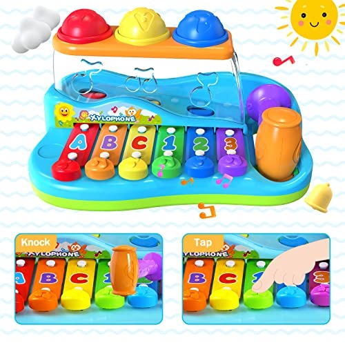 Produktbild Activity Board Xylophon mit Hammerspiel Spielzeug, Xylophon Baby Musikspielzeug ab 1 Jahr