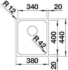 Actual product image Blanco Solis 340-IF (Top-mounted sink, 38 cm, 44 cm)