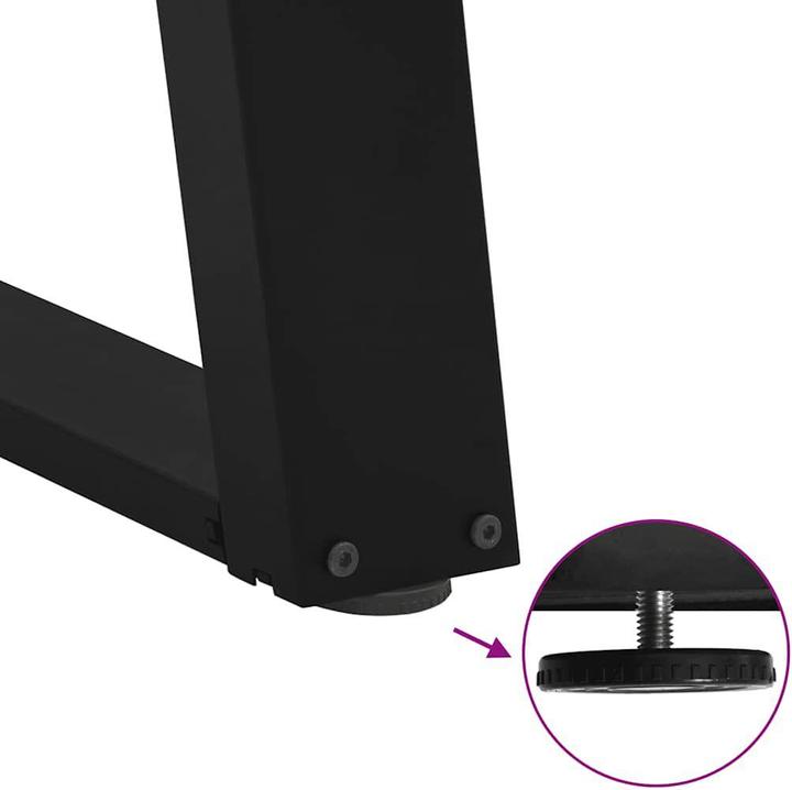 Immagine prodotto vidaXL Gambe del tavolino a U 2 pezzi nero 70x(30-31) cm gamba del tavolo in acciaio