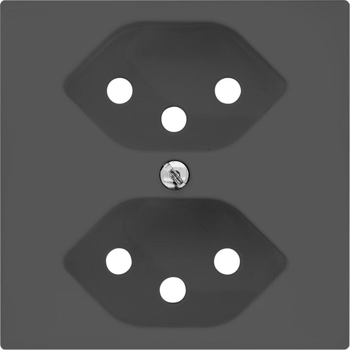 Produktbild Feller Abdeckset Steckdose 2xT13 dunkelgrau