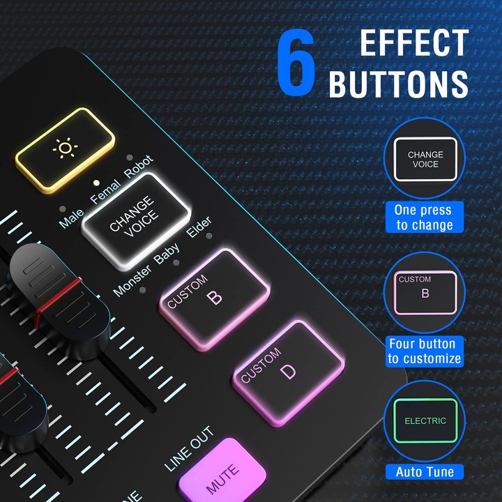 Produktbild Fifine Gaming Audio Mixer SC3, 4-Kanal