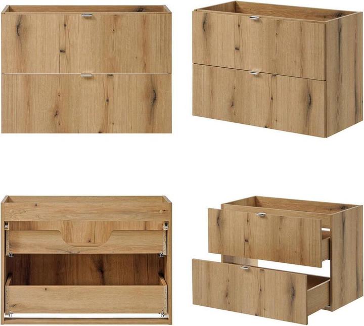 Produktbild En.Casa Waschtischunterschrank Skelbolu 100x60x40 cm Eicheoptik