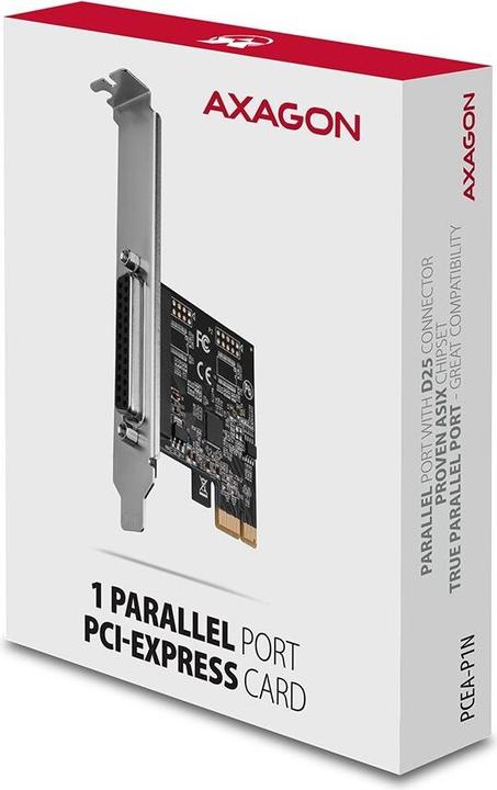 Actual product image Axagon PCEA-P1N PCIe adapter with 1x parallel ports - ASIX AX99100 chipset