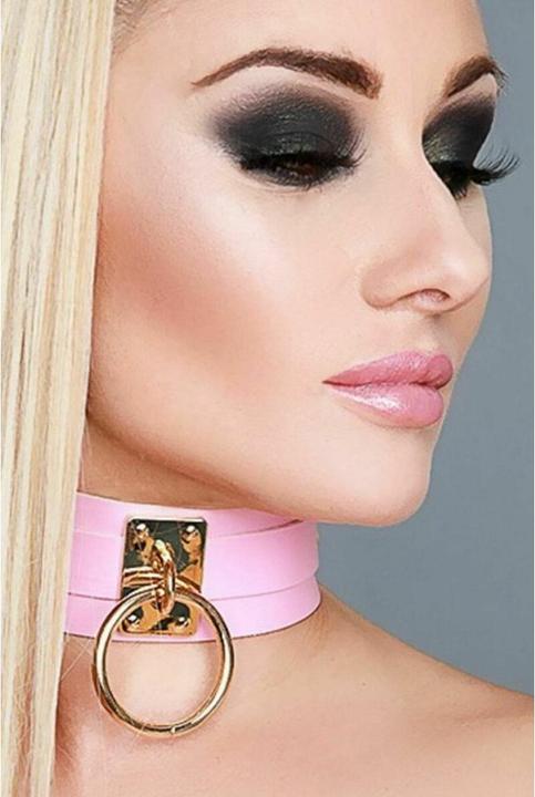 Image du produit Kinky Diva Collier o-ring rose/or