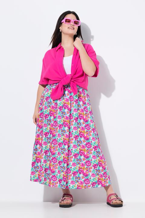 Produktbild Angel of Style Midirock, A-Linie, Blumenmuster, Elastikbund (46)