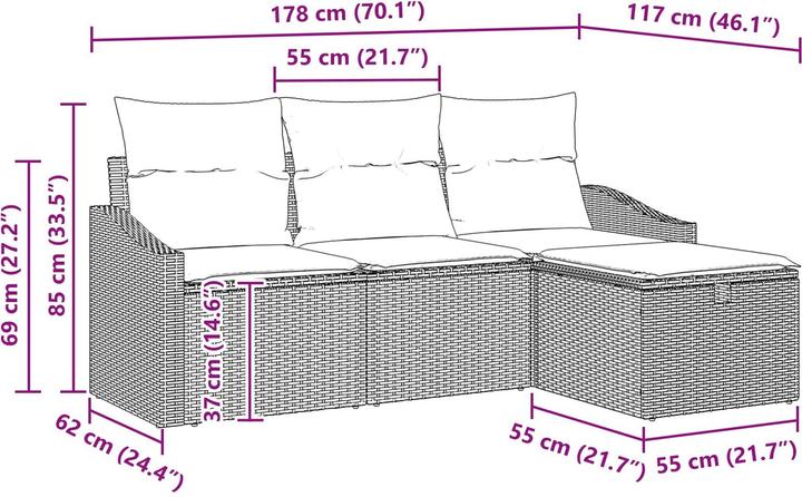 Produktbild vidaXL Outdoor-Sofa