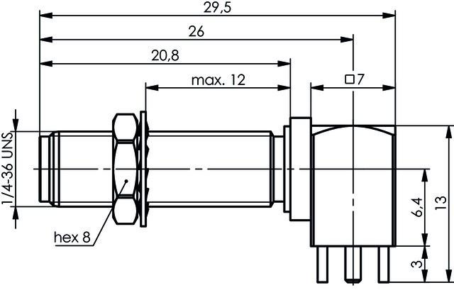 Produktbild Telegärtner SMA-Winkeleinbaubuchse