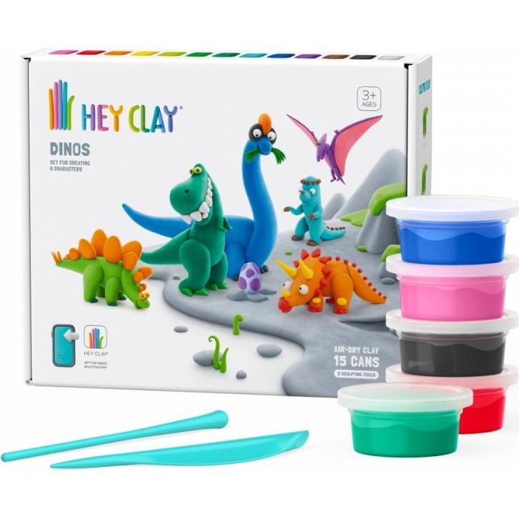 Tm Hey Clay Dinosaurier Set 15er-Pack 15 Dosen 15016CEE15
