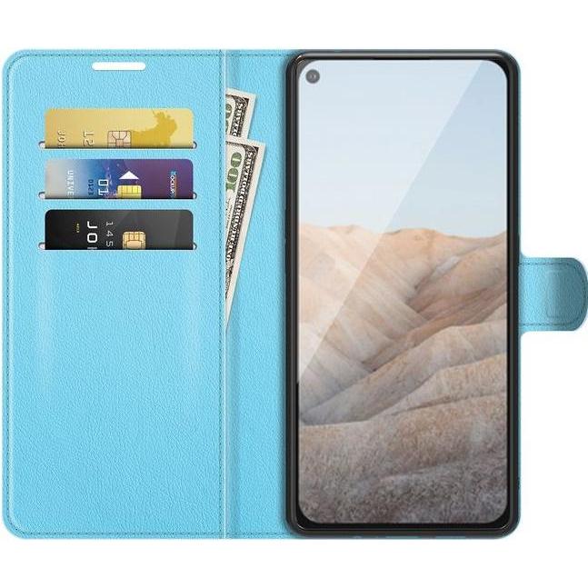 Thumbnail - MU Classic Litchi Leder Bookcover Series (Google Pixel 5a), Smartphone Hülle, Blau
