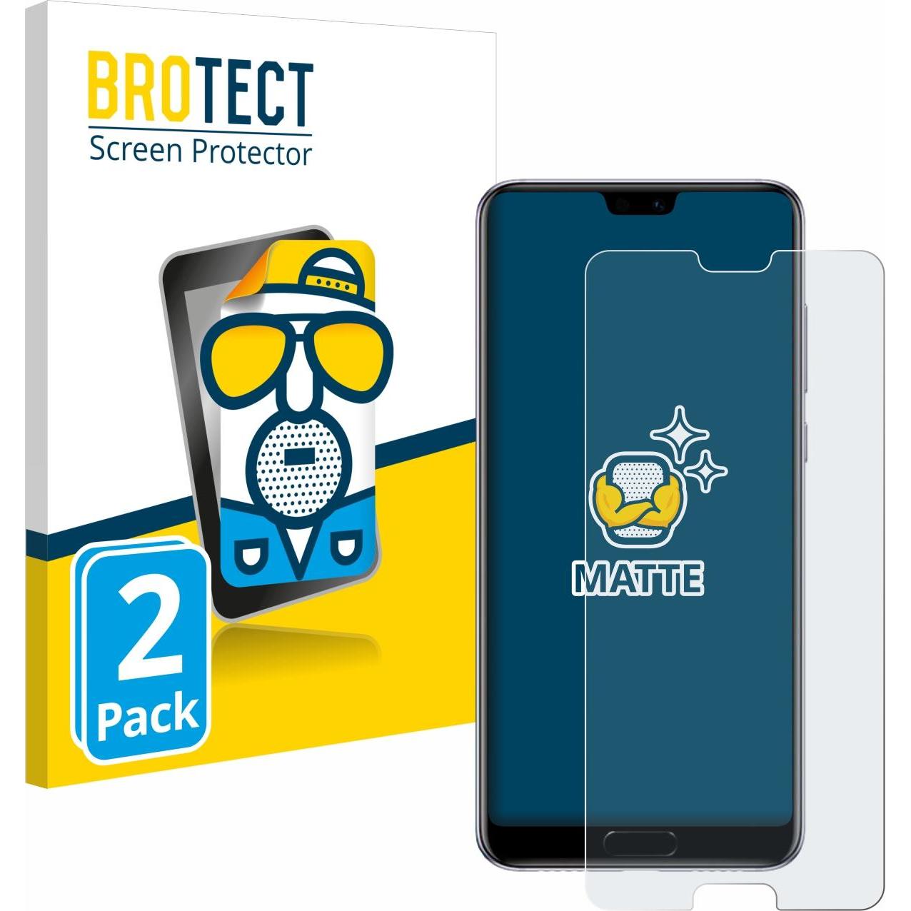 Thumbnail - BROTECT Entspiegelungs-Schutzfolie Displayschutz Matt (2 Stück, Huawei P20 Pro), Smartphone Schutzfolie, Grau