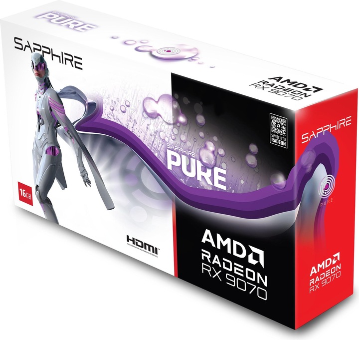 Actual product image Sapphire Pure Radeon RX 9070 (16 GB)