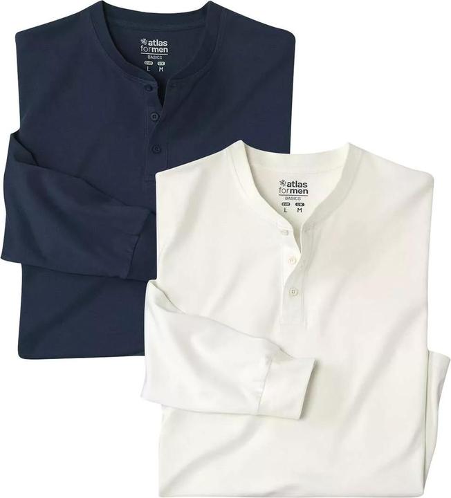 Produktbild Atlas For Men TShirt HenleyKragen (2erPack) (L)