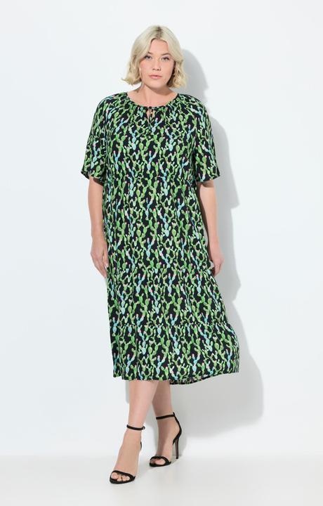 Produktbild Ulla Popken Midikleid, A-Linie, Tunika-Ausschnitt, Halbarm (50, 52)