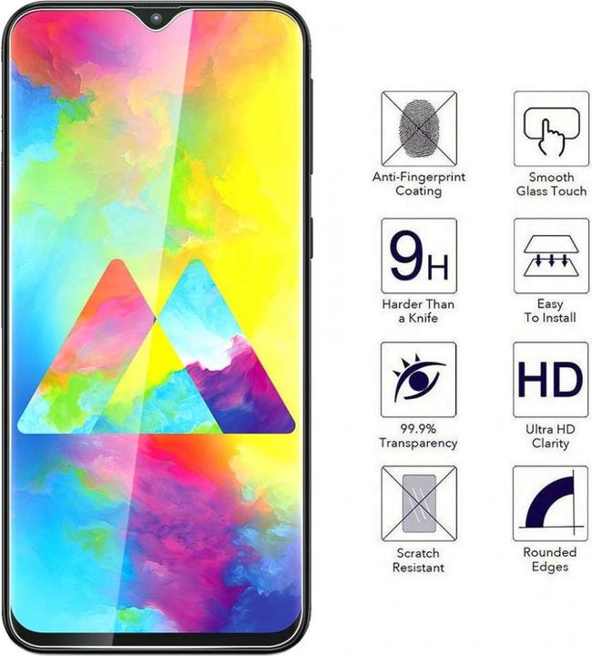Image du produit Screenguard Samsung Galaxy M20 Film de protection en verre blindé Case Friendly Design (1 pcs, Samsung Galaxy M20)