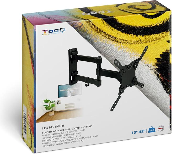 Actual product image Tooq Technology LP2142TNL-B TV mount 106.7 cm (42"" ) Black (Wall, 42", 20 kg)