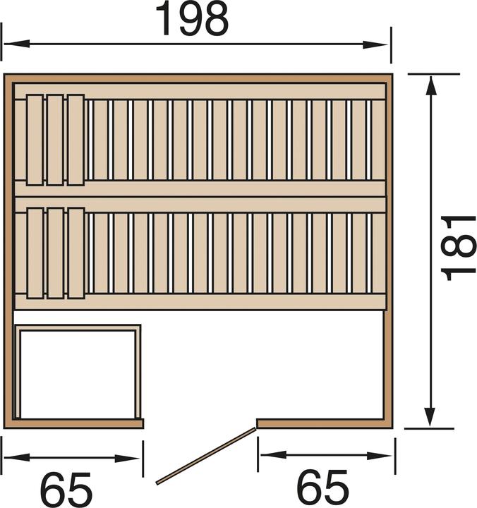 Actual product image Weka Holzbau BERGEN 1.8 HT solid wood sauna (Without oven)