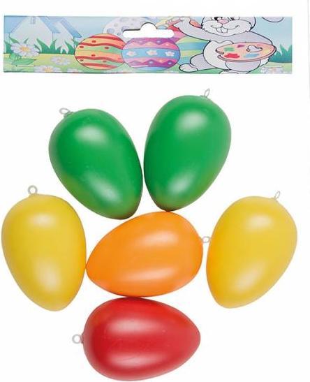 Magni Uova di plastica 9cm 6 colori assortiti (6x)
